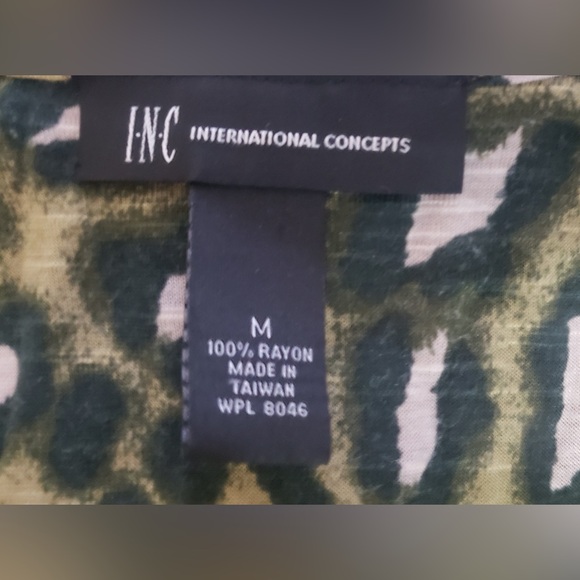 INC Leopard Print Camouflage green Dress M - Picture 4 of 4